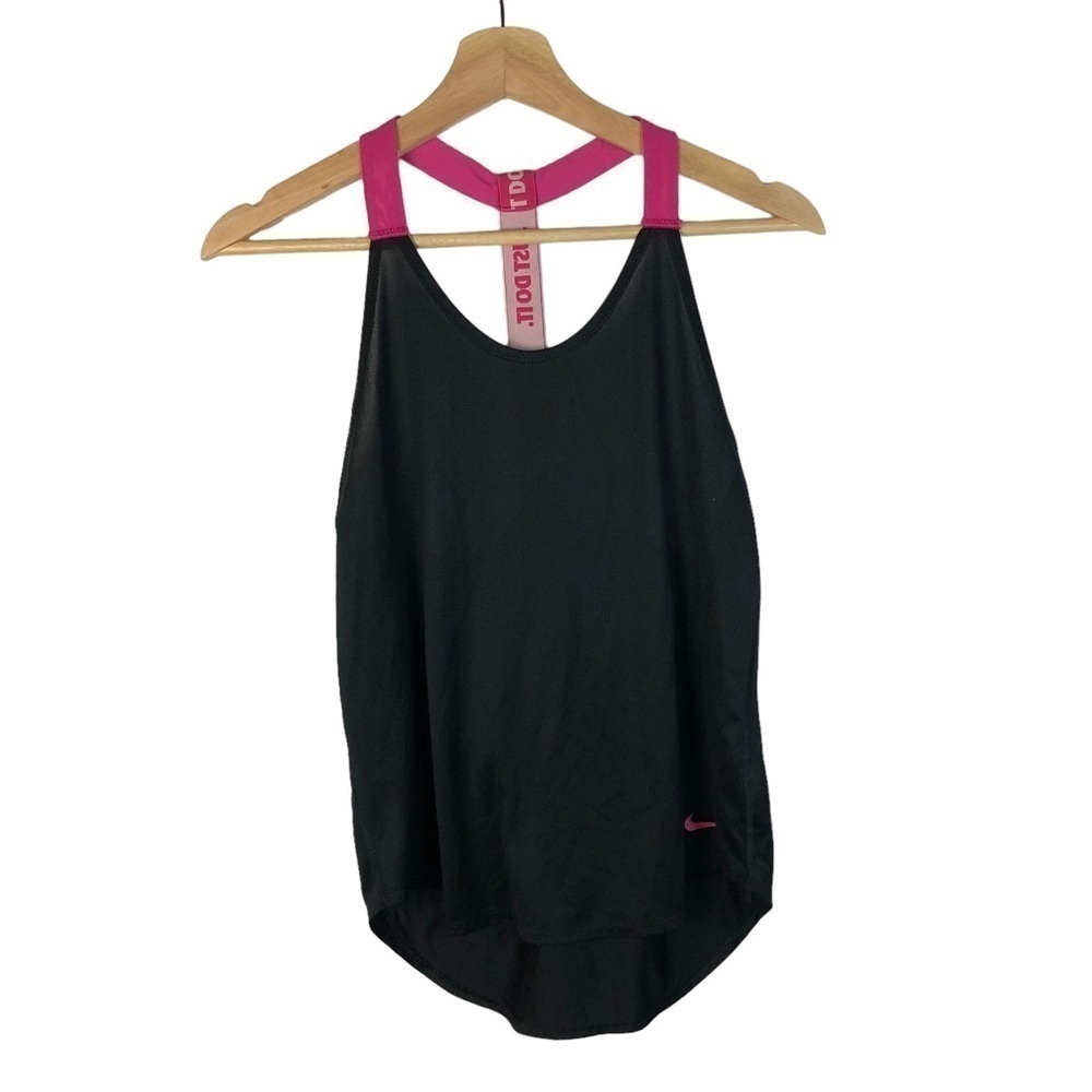 Nike Elastika Solid Black & Pink Racerback Athlet… - image 3